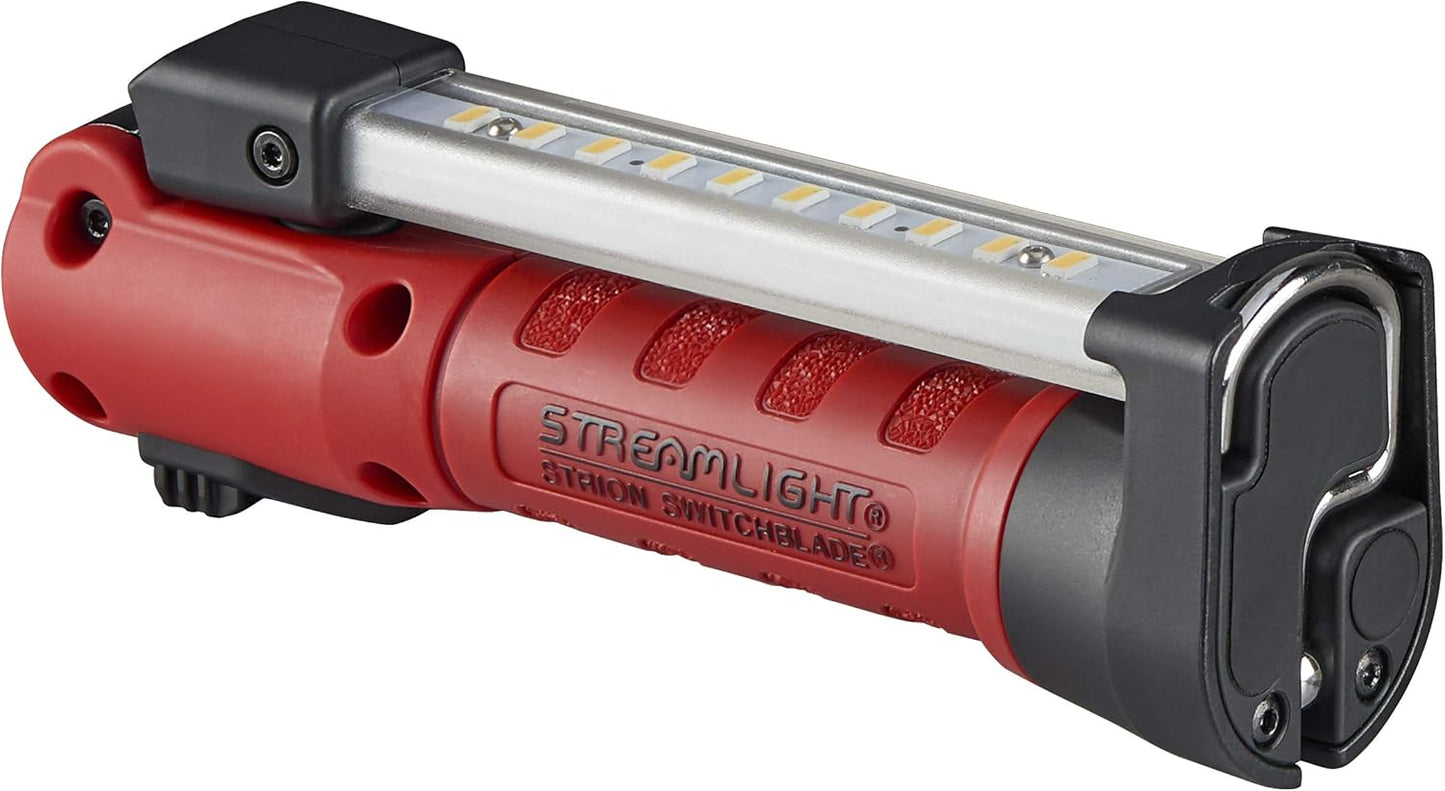 Streamlight 74850 Strion Switchblade - 500-Lumen Rechargeable LED Work Light | Compact Design with Color-Rite Technology, Red
