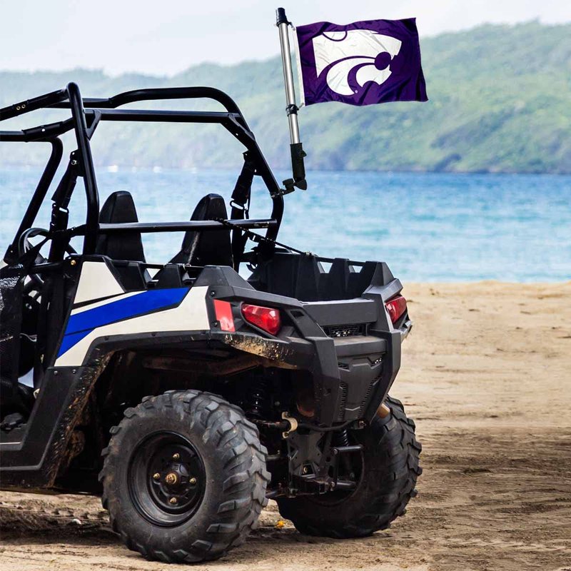 Kansas State Wildcats Golf Cart Flag Pole and Holder Mounting Bracket