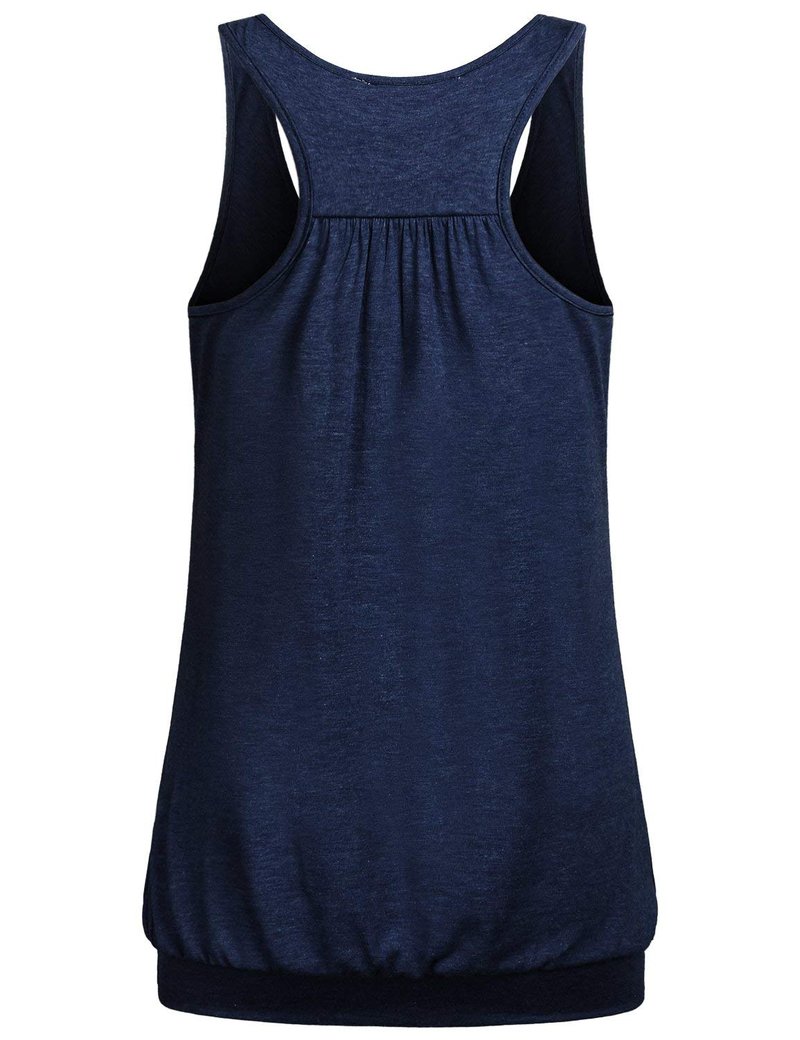 Workout Shirts for Women Loose Fit Womens Running Shirts Athletic Tops Sleeveless Racerback Tank Tops Sports Gym Tshirts Womans Exercise T Shirts Tees Dark Blue Large