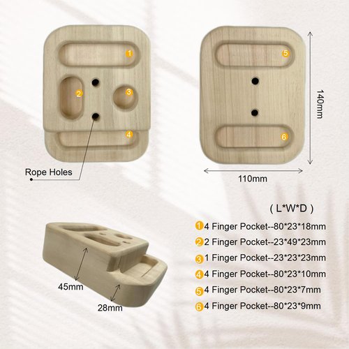 AWNOM Climbing Hangboard Rock Climbing Training as Climbing Fingerboard with Jugs, Slopes and Edges, Pockets as Door Mounted Training Station Rock Climbing Pull Up Bar (Single)