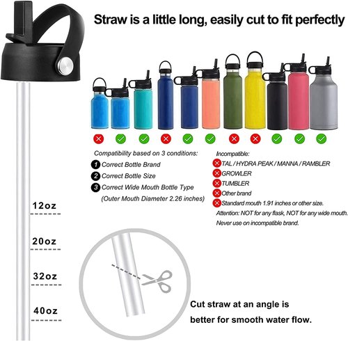 Hydro Flask Straw Lid - Replacement Cap for 32/40 oz Wide Mouth Bottles | Easy Flip Handle