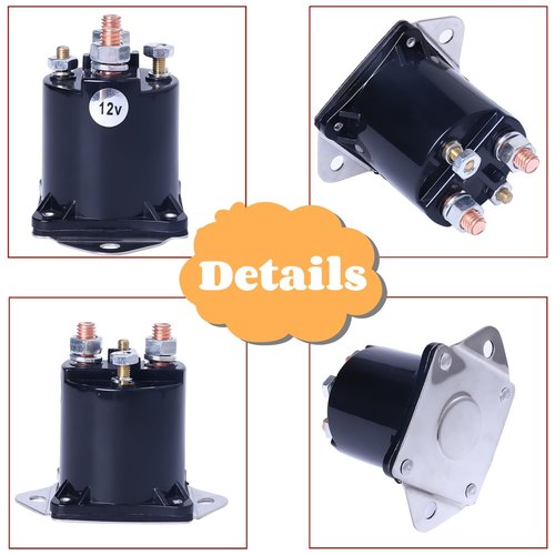Haokixin 1013609 Golf Cart Solenoid Fits for Club Car DS Precedent Gas 1984-up, 4-Terminal 12V Starter Solenoid Replace 1012275 435-154 LPL6003 1117 240-20013