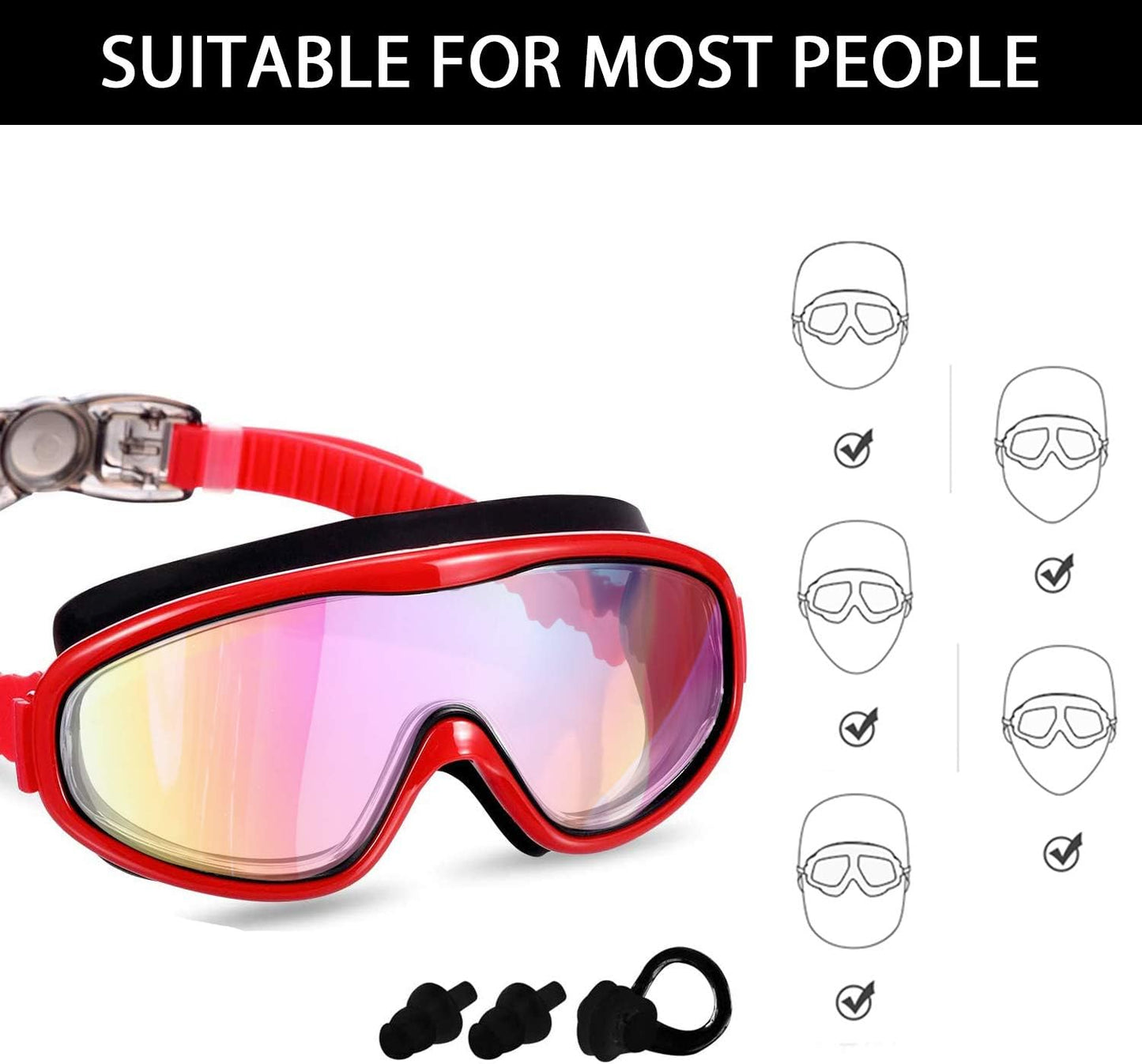 Skiennix Kids Swim Goggles - Comfortable Swimming Glasses for Ages 3 to 15 | 2 Pack