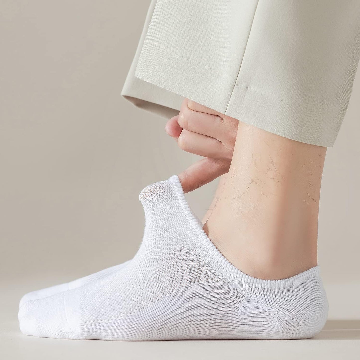 Mottee&Zconia No Show Socks - Low Cut Ankle Socks for Men | Casual Anti-Skid Cotton with Non-Slip Grips