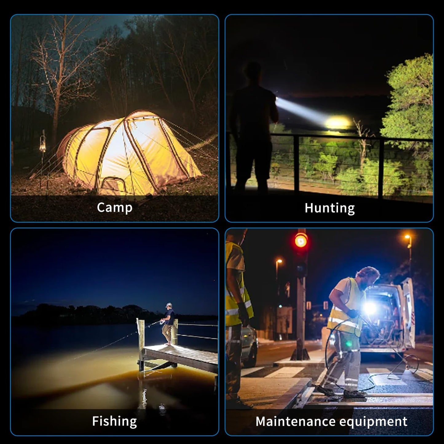 LETOUR 1450000 L Spotlight, Rechargeable Led Spotlight Flashlight with 350° Rotate Head, 9 Modes Super Bright Spot Lights Outdoor Handheld, IPX6 Waterproof Solar Flashlight for Emergencies,XX-Large