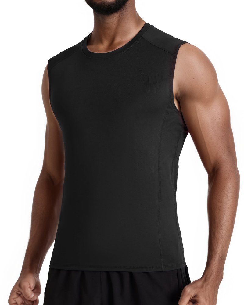 Twekfish 2 Pack Sleeveless Compression Shirt Men, Quick Dry Athletic Workout Tank Top, Gym Sports Base Layer Undershirts
