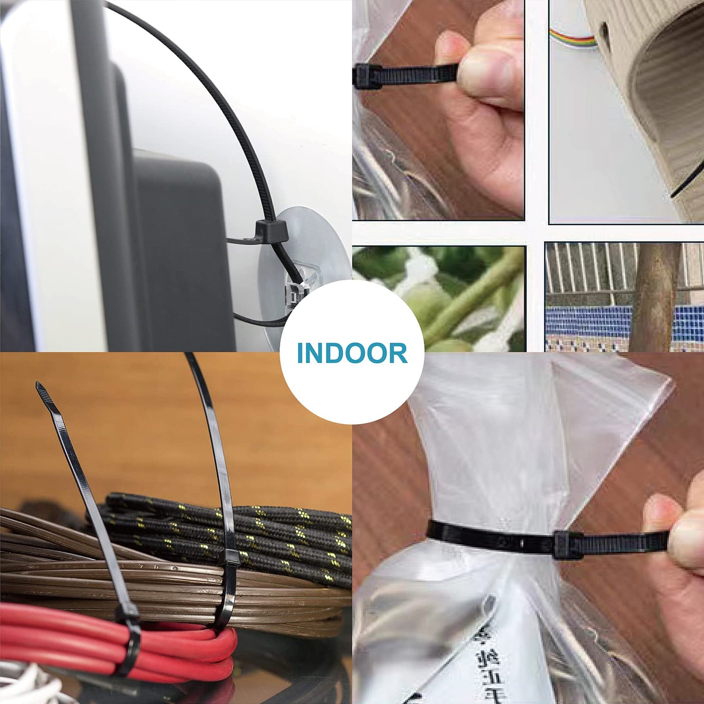 Zip Ties 12 inch with 45 lb Tensile Strength, Black Cable ties, 1000 Pack, ANOSON