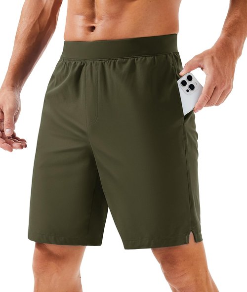 MAGCOMSEN Men's Athletic Running Shorts - Quick Dry, Lightweight Gym & Hiking Shorts | UPF 50+, 8" Length, 3 Pockets