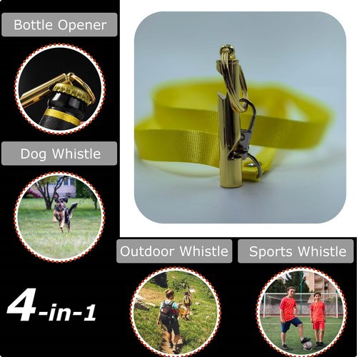 EEAIRIF 2-Pack Gentle-Tone Referee Whistle - Pea-Free Design for Youth Sports, Dog Training & Sensitive Ears with Keychain + Lanyard