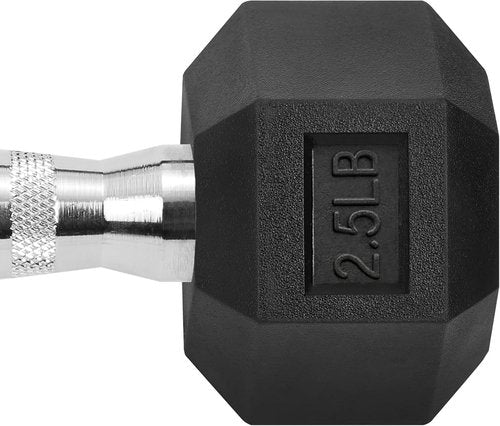 Hex | Rubber Coated Cast Iron Dumbbells - Versatile Black Free Weights for Home Workouts