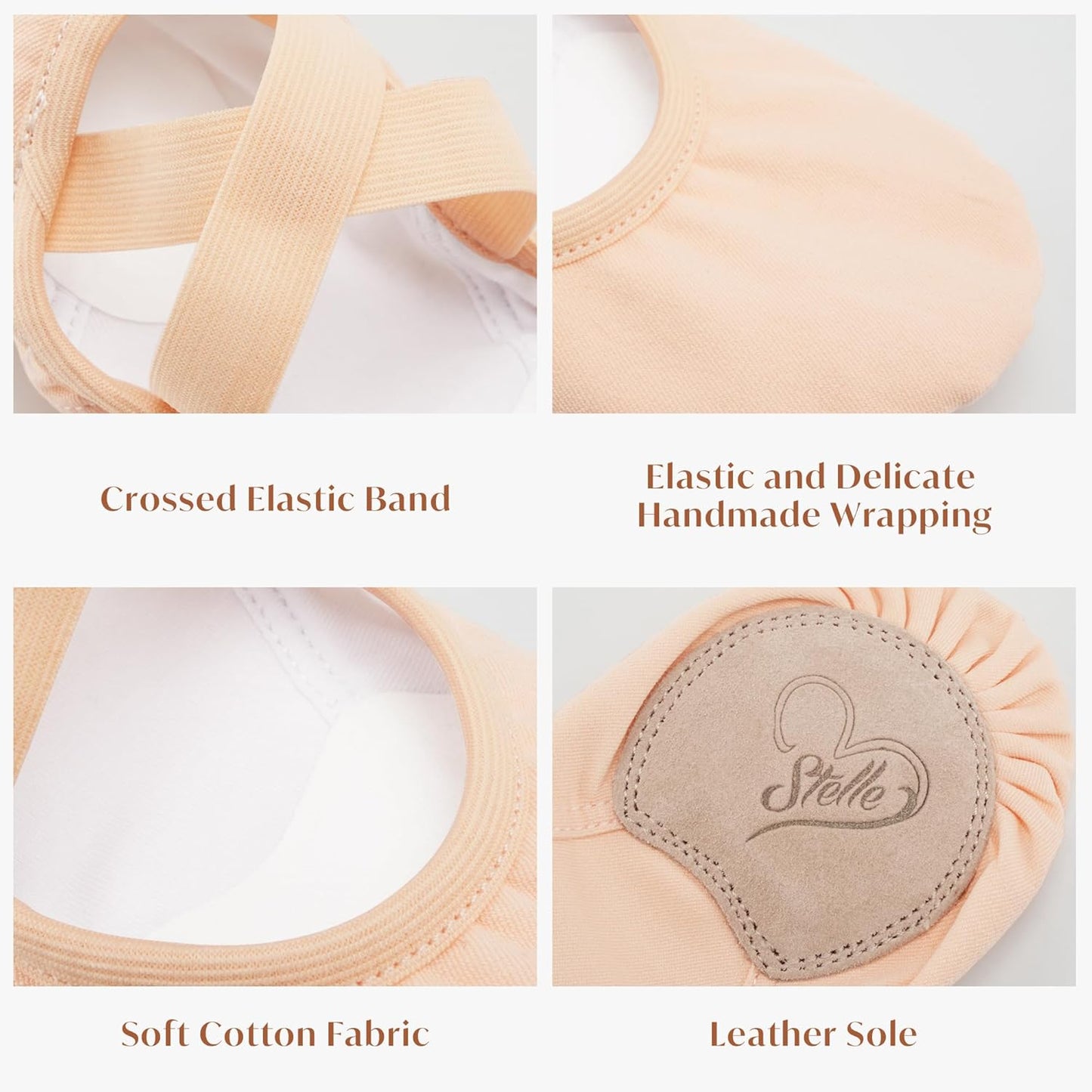 Stelle Ballet Shoes - Highly Stretch Canvas Dance Slippers for Women | Non-Slip Yoga Flats