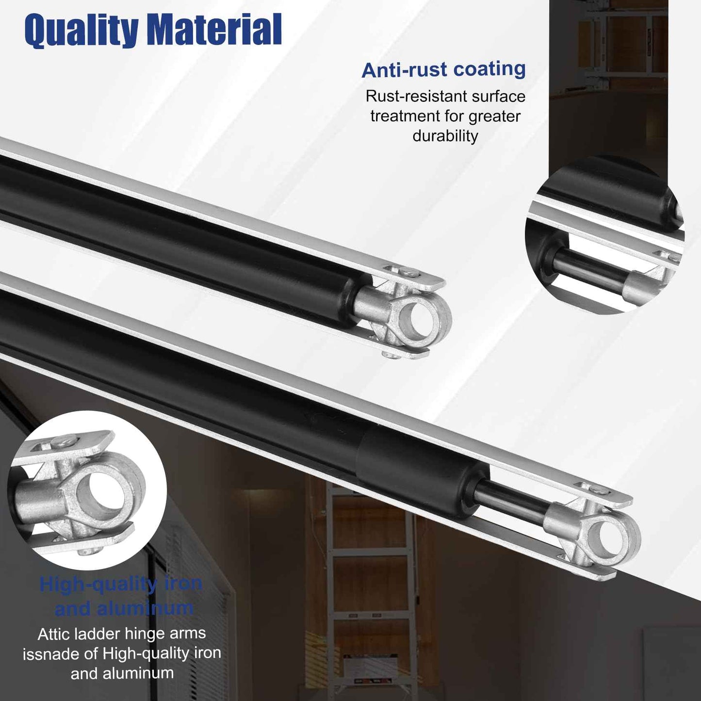 36-80 Standard Strut Kit Replacement for Werner Aluminum Attic Ladders, Replacement Parts AH2210 / AH2210B / AH2210K / AH2210CA / AH2510 / AH2510B / AH2510K / AH2512 / AL2210