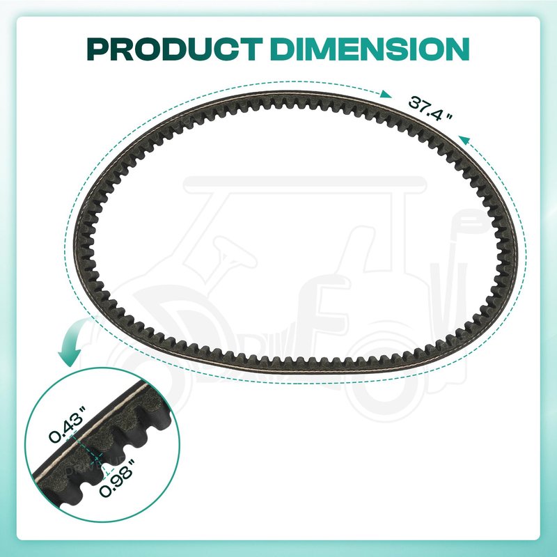 DRIVE UP Club Car Drive Belt for 1993-Up DS and 2004-2014 Precedent Gas Golf Cart OEM 1016203