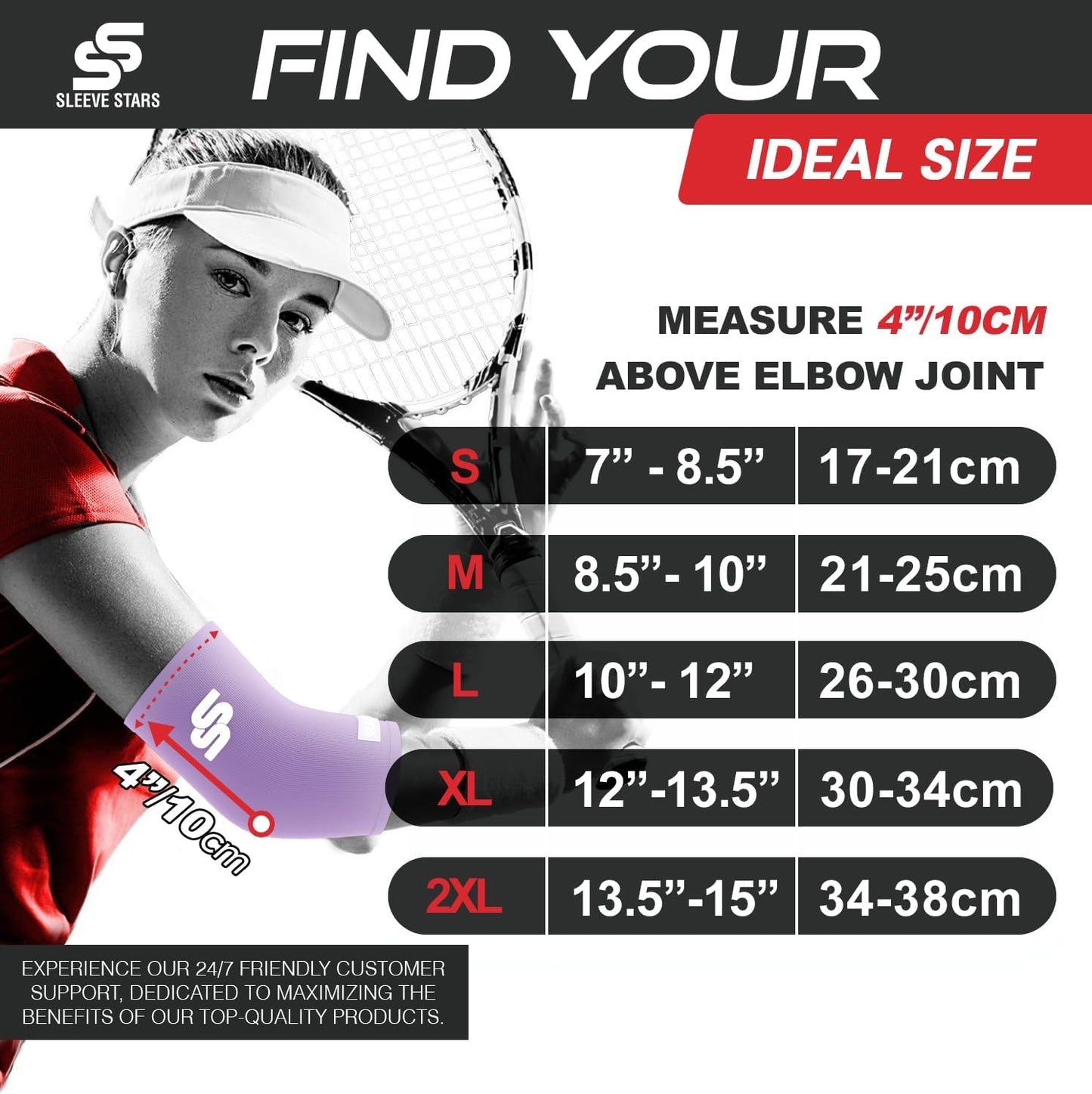 Sleeve Stars Elbow Compression Sleeve - Pain Relief & Protection for Sports | Unisex Supportive Brace