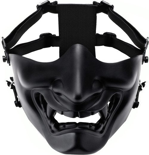 Airsoft Half Protective Fashion Masks, Evil Demon Monster Kabuki Samurai Hannya Oni Half Face Protective Masks Masquerade BallHalloween Cosplay