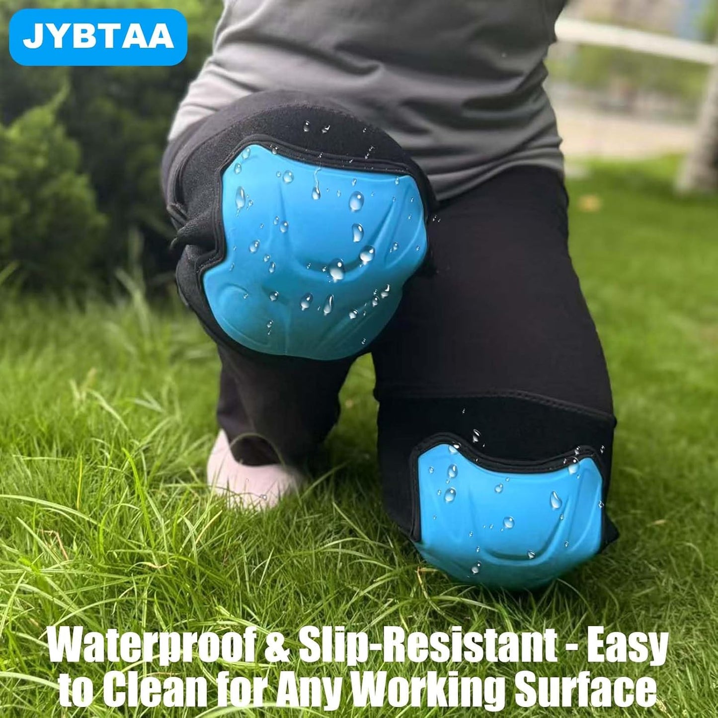 Skiennix Construction Knee Pads - Non-Slip Straps for Comfort | Soft Foam Cushion, Blue, Size L (1 Pair)