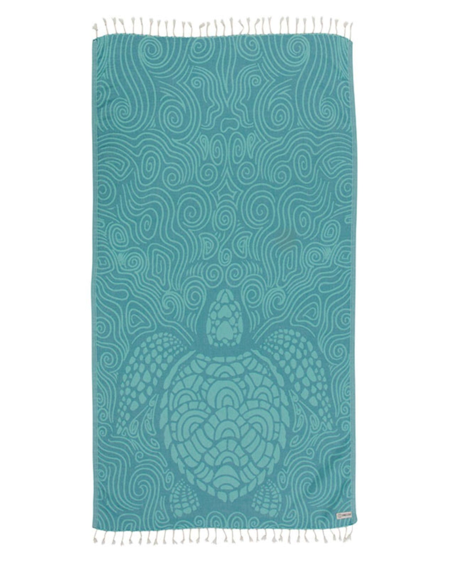 Sand Cloud Turkish Beach Towel - Sand Resistant - 100% Organic Turkish Cotton Yarn - Quick Dry Towel for Beach, Picnic, Blanket or Bath Towel - As Seen on Shark Tank - Marine Life (Swirl Turtle)