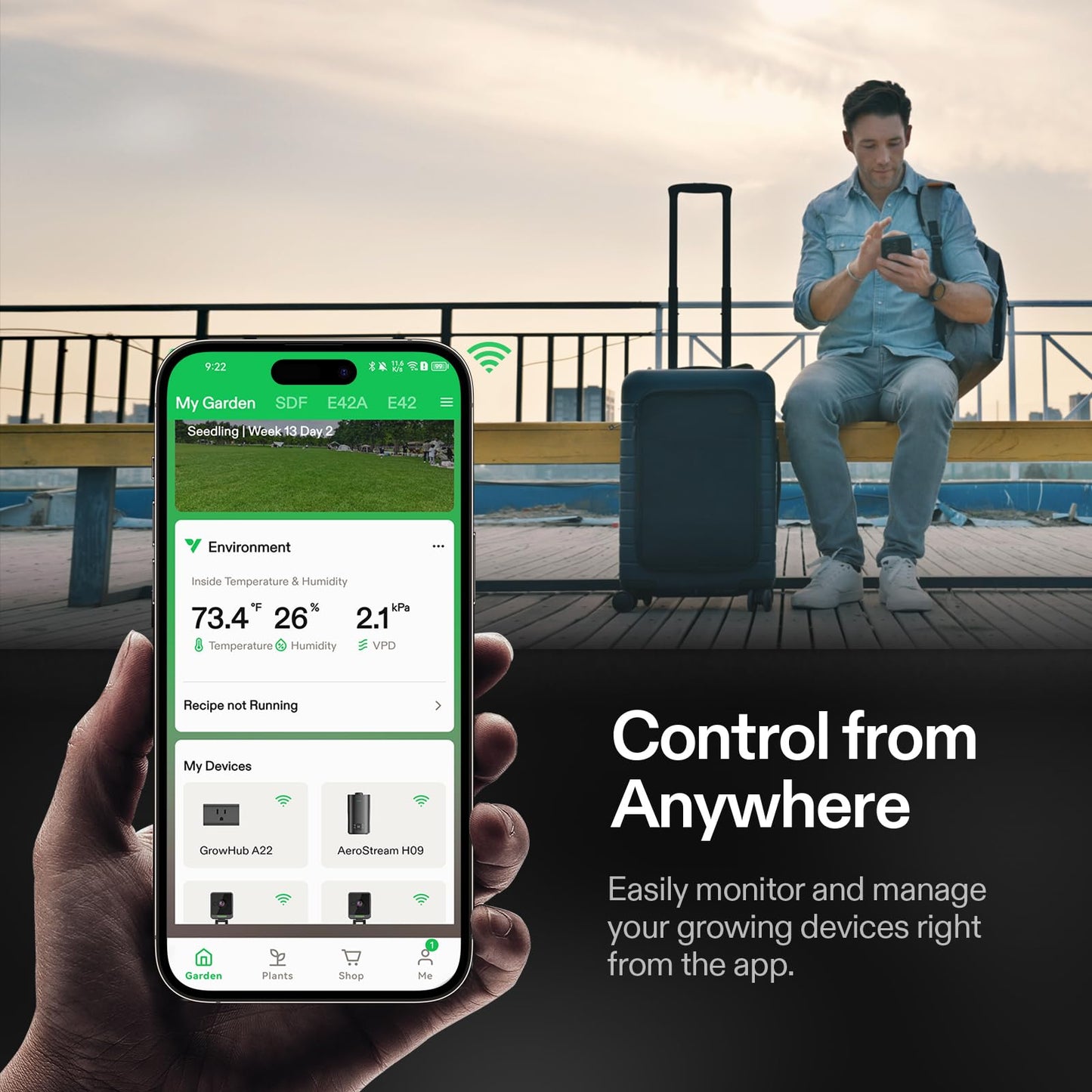 VIVOSUN GrowHub Outlet Controller A10, Smart WiFi Outlet, Smart Plug, 15A 1800W, Remote Control, Compatible with Vivosun App for Grow Tent