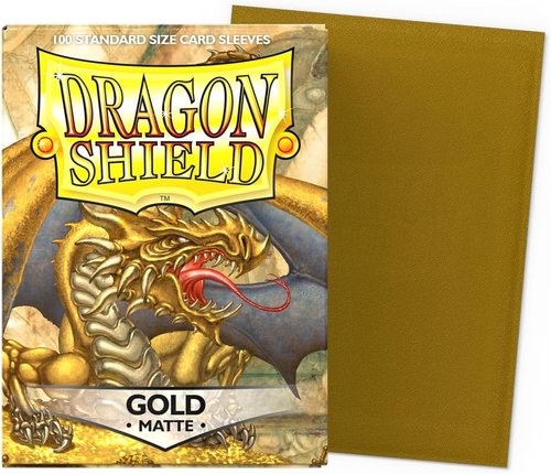 Dragon Shield | Matte Card Sleeves - 100 CT Standard Size | Smooth & Durable for TCGs | Gold Finish