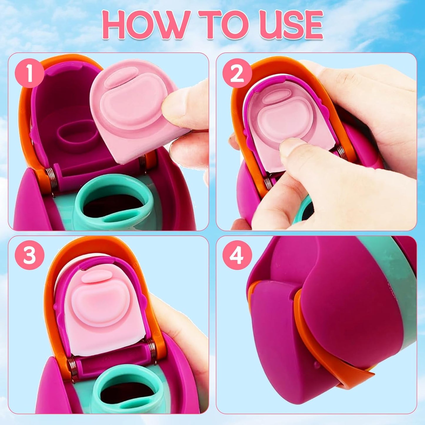Owala | Replacement Rubber Seal Stopper - Silicone Gasket Lid for 16/19/24/32/40oz Bottles - Pink (2 Pcs)