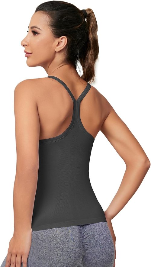 MathCat Workout Tank Top - Sleeveless Gym Shirt with Built-In Bra | Seamless Racerback Design