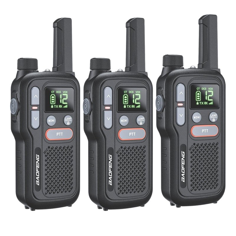 BAOFENG GT-18 Walkie Talkies for Kids Adult, License Free Long Range Rechargeable FRS Two Way Radio,1500mAh Battery, 22 Channels with NOAA, Scan for Camping Hiking Family, 3 Pack (Dark Black)