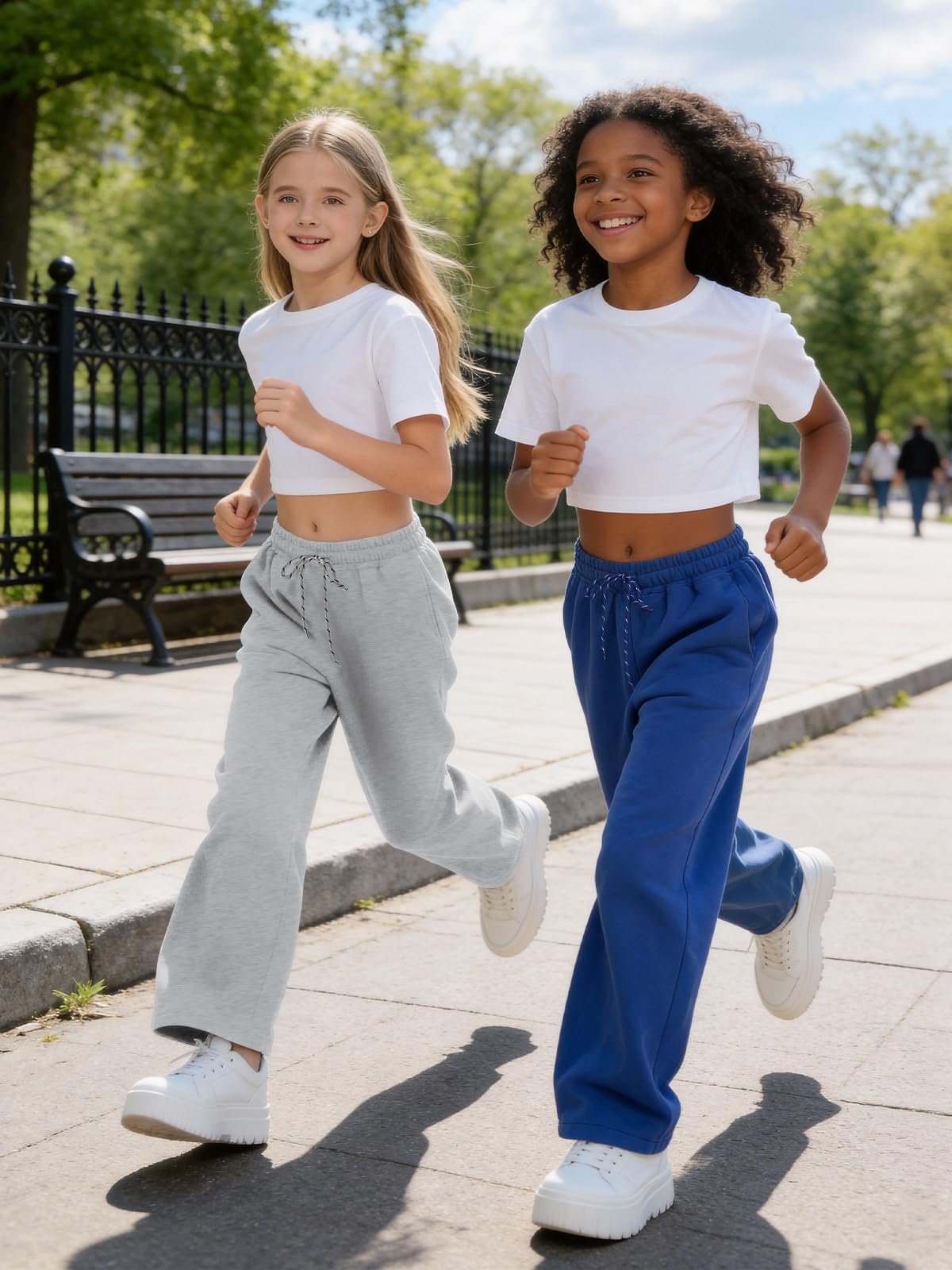 Hvididan Girls Sweatpants Grey Pants Size 10-12 Straight Leg Drawsting Light Grey Sweatpants for Teen Girls Athletic Trackpants Workout Jogger Pants, Gray