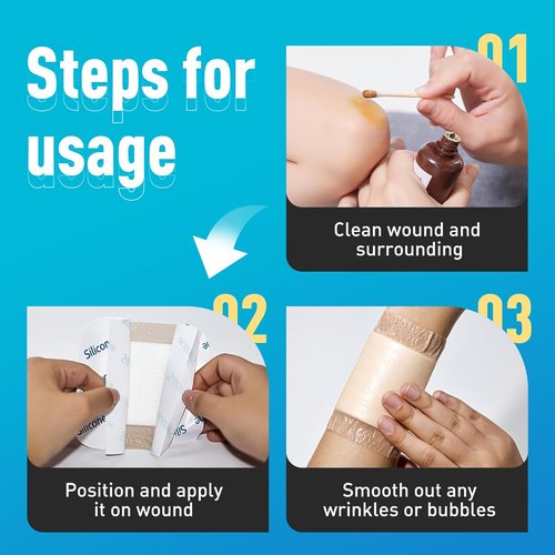 General Medi Waterproof Silicone Foam Island Dressing - 10 Sterile 4" x 4" Wound Care Pads | Soft & Highly Absorbent