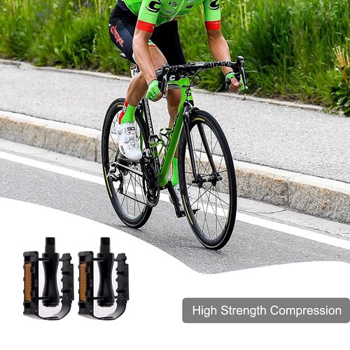 Bicycle Pedals Road Bike,City Bike Pedals,Aluminum Alloy Durable Sealed Bearing Axle Bicycle Pedals for Universal Mountain Bike Road Bike Trekking Bike A Pair (Black)