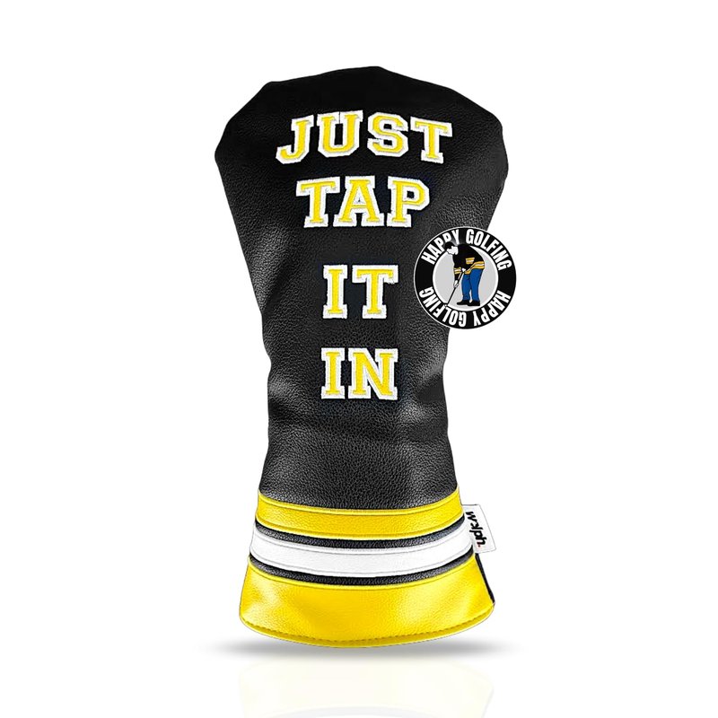 Wolph Happy Gilmore Golf Club Covers - Funny 'Just Tap It in' Driver Headcover - Premium Leather - Personalized Golf Club Covers - Golf Accessories for Men and Women, Fits Any Size.