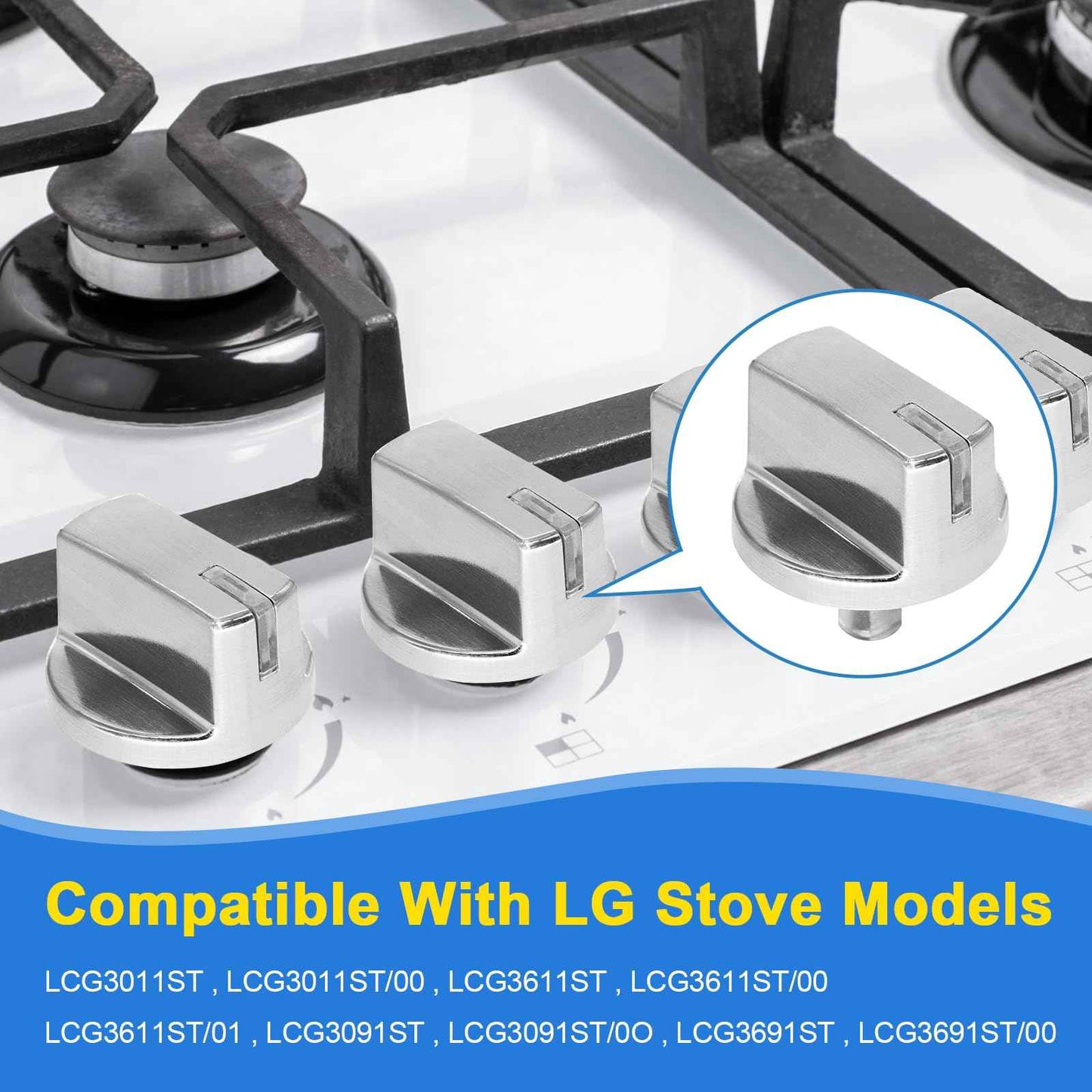 Teknorke AEZ73293801 for lg Stove knobs Replacements - Burner Control Knob Assembly Replacement, for lg Cook top Replacement knobs EBZ60710601, 2025031, AH3639420, EA3639420, AP5594929(5pcs)