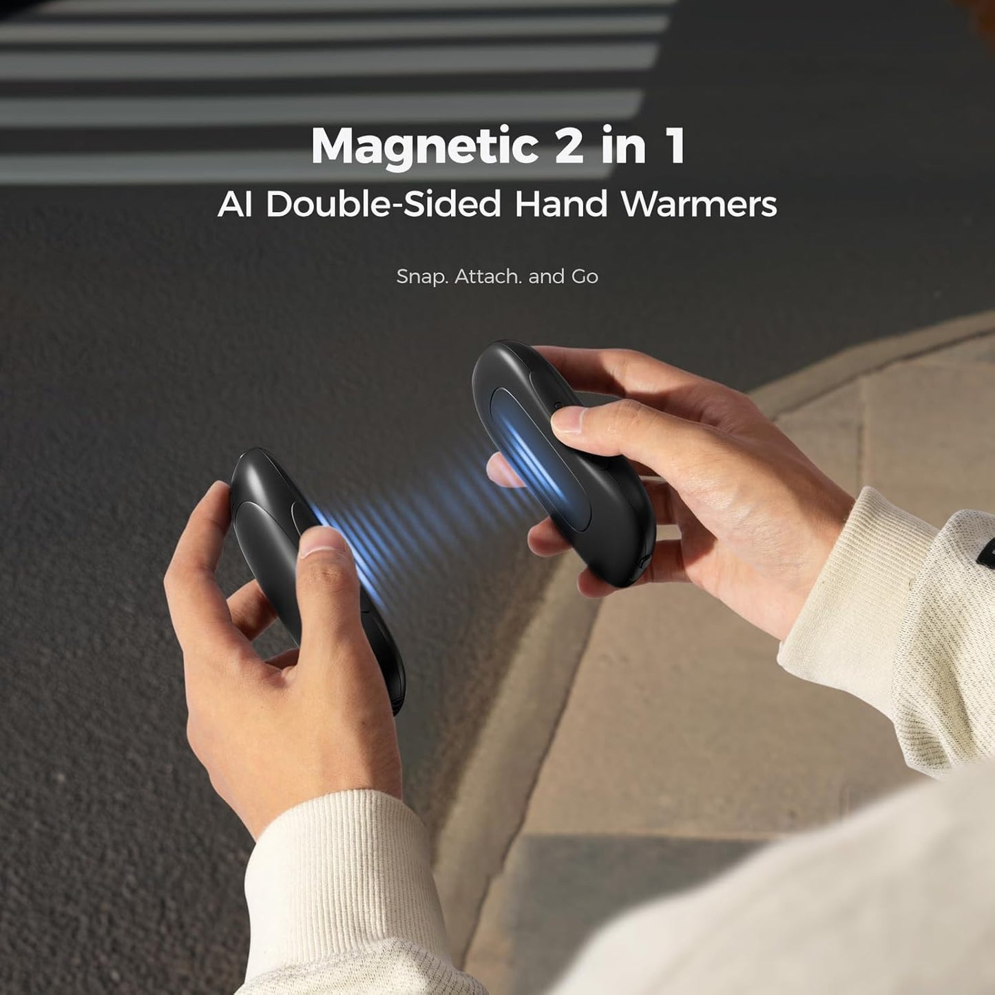 OCOOPA AI Smart Hand Warmers - Rechargeable Double-Sided Heating | 10000mAh, 4 Heat Levels, Max 136°F, 2 Pack