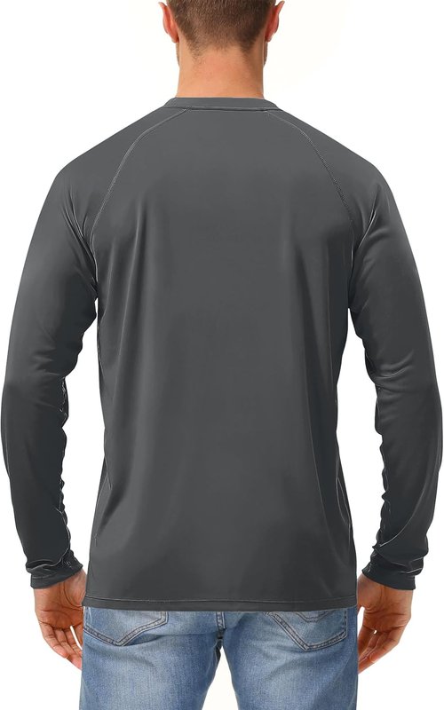 Isnowood Sun Protection Shirts for Men - UPF 50+ Long Sleeve UV Quick Dry Rash Guard | Ideal for Fishing & Hiking