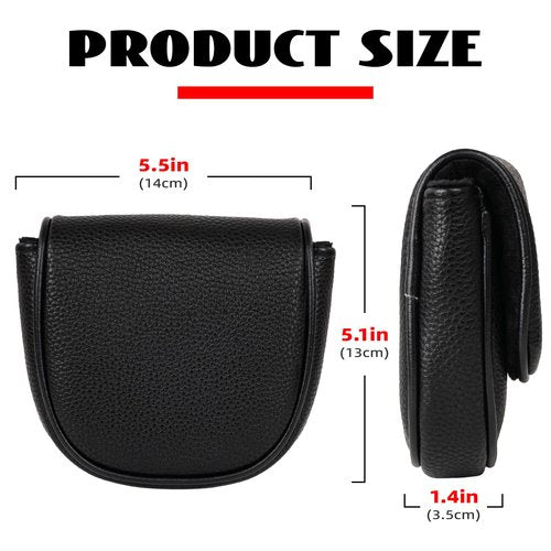 Craftsman Golf Black Center Shaft Mallet Putter Headcover Head Cover Protector Case for DF3 Magnetic Closure (Black)