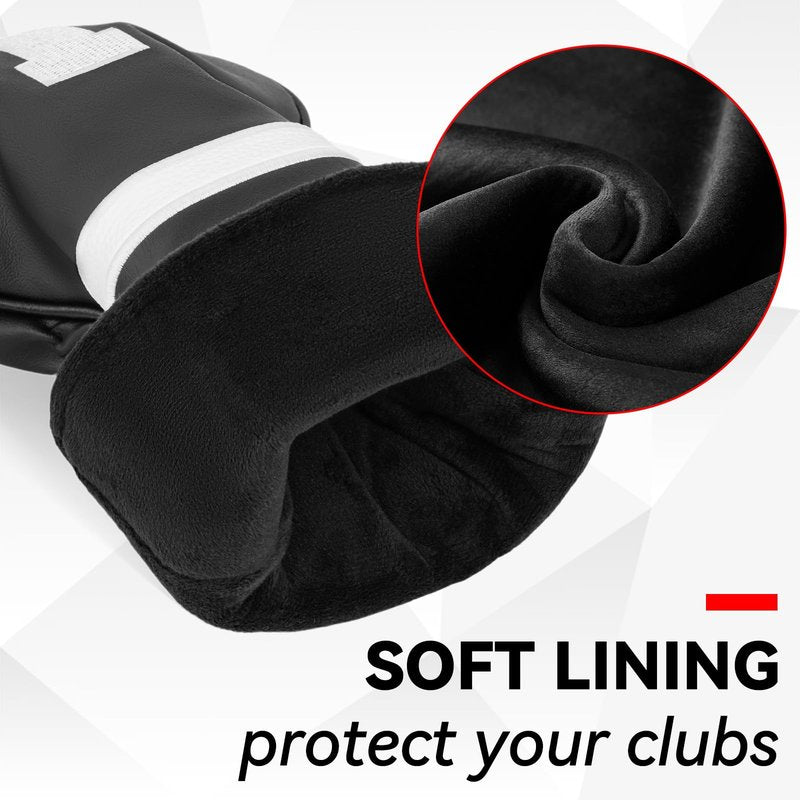 Craftsman Golf White Stripes Black Vintage Golf Club Cover Driver Headcover Protector Fits up to 460cc Head Gifts for Men Women