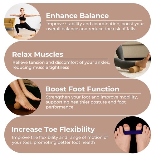 Premium Cork Balance Board - 15.7" Large Ankle Balance Board with Peanut Massage Ball, Balance Trainer, Foot Strengthener for Full Body Massage | Balance Stability | Improve Mobility | Prevent Falls