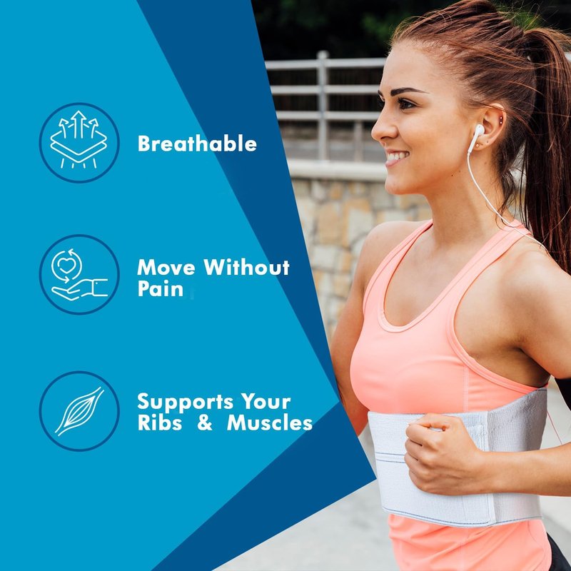 NYOrtho Rib Brace for Women - Chest Compression Wrap for Ribs - Fits 30"- 45" - Broken Ribs Relief - Breast Support Band - Rib Protector for Cracked, Fractured, Dislocated Ribs - Rib Cage Belt - Made in USA