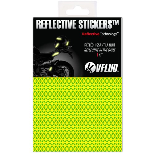 VFLUO - Reflective Sticker Sheet for Bike, Motorcycle, Scooter, Helmets, Stroller/Multi-use - DIY Adhesive board - FLUO REFLECTIVE - High Visibility - Discreet - Optimised adhesion