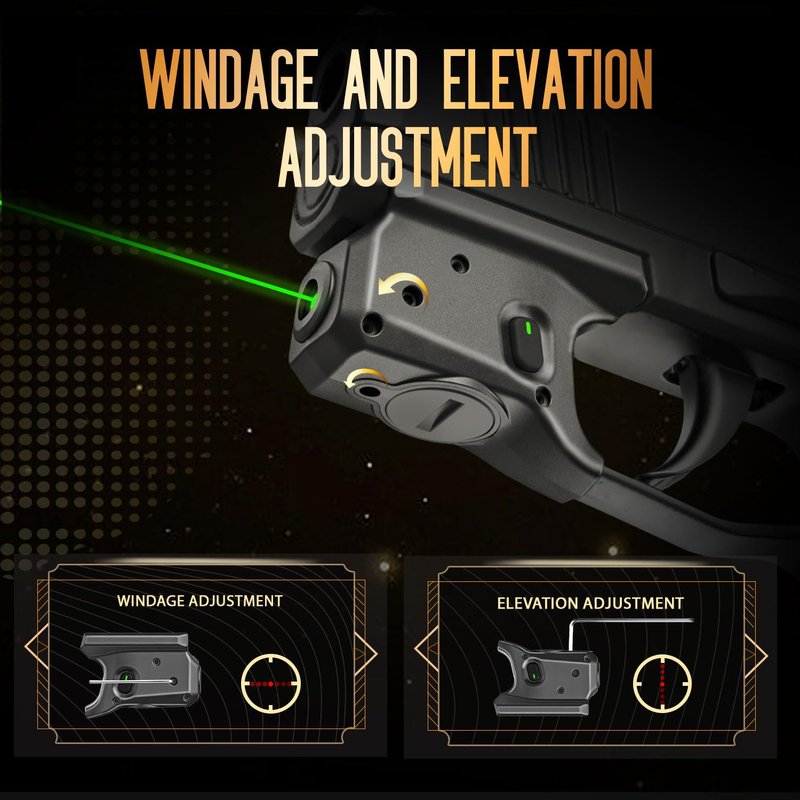 WARRIORLAND WLS-103G Green Beam Sight Designed to fit P365/ P365X/ P365XL, Green Sight with Power Indicator, Windage and Elevation Adjustment, P365 Green Beam WLS-103G