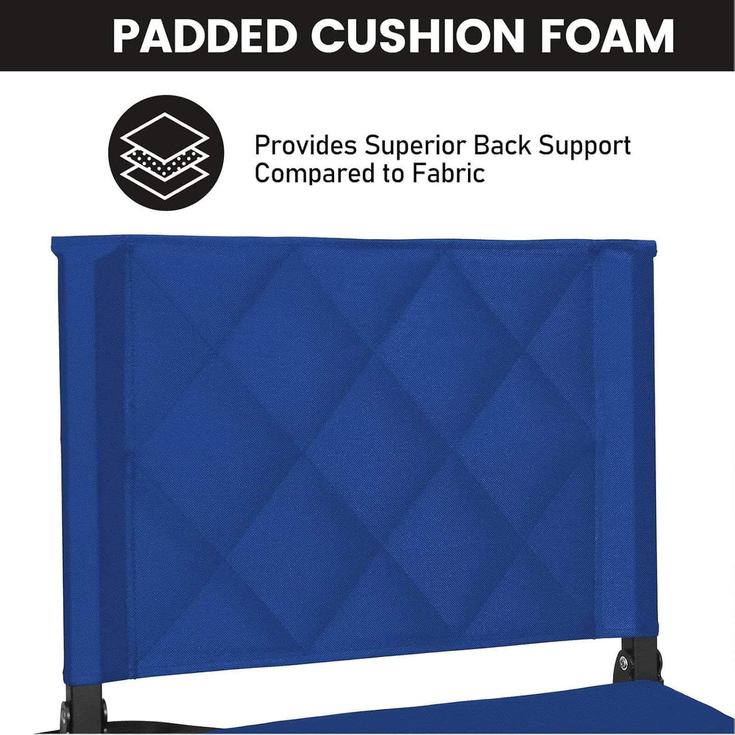 Sheenive Stadium Seats - Padded Bleacher Chairs with Back Support & Shoulder Strap | Portable Comfort, Blue