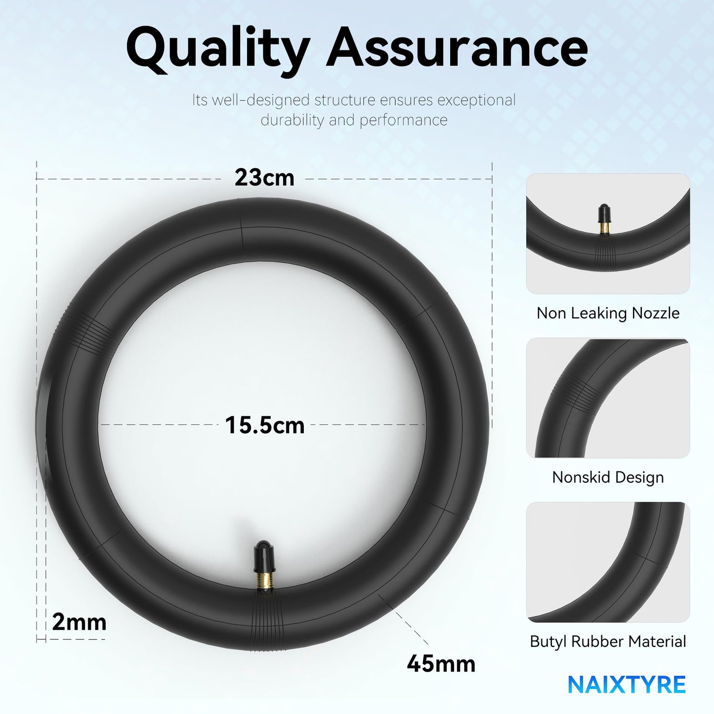 NAIXTYRE (2 Pack) 10x2.5,60/70-6.5 Thicker Inner Tubes. Replacement Wheels for Ninebot G30 Max/ G30 G30D/ G30LP Mobility Electric Scooters.