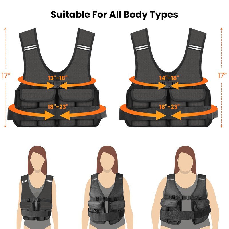 DMDG Adjustable Weighted Vest for Woman Men With Shoulder Pads 2-10 lbs, Weighted Vest For Walking, Running, Cross Training, Muscle Building,Improve Bone Health- Comfortable, Washable