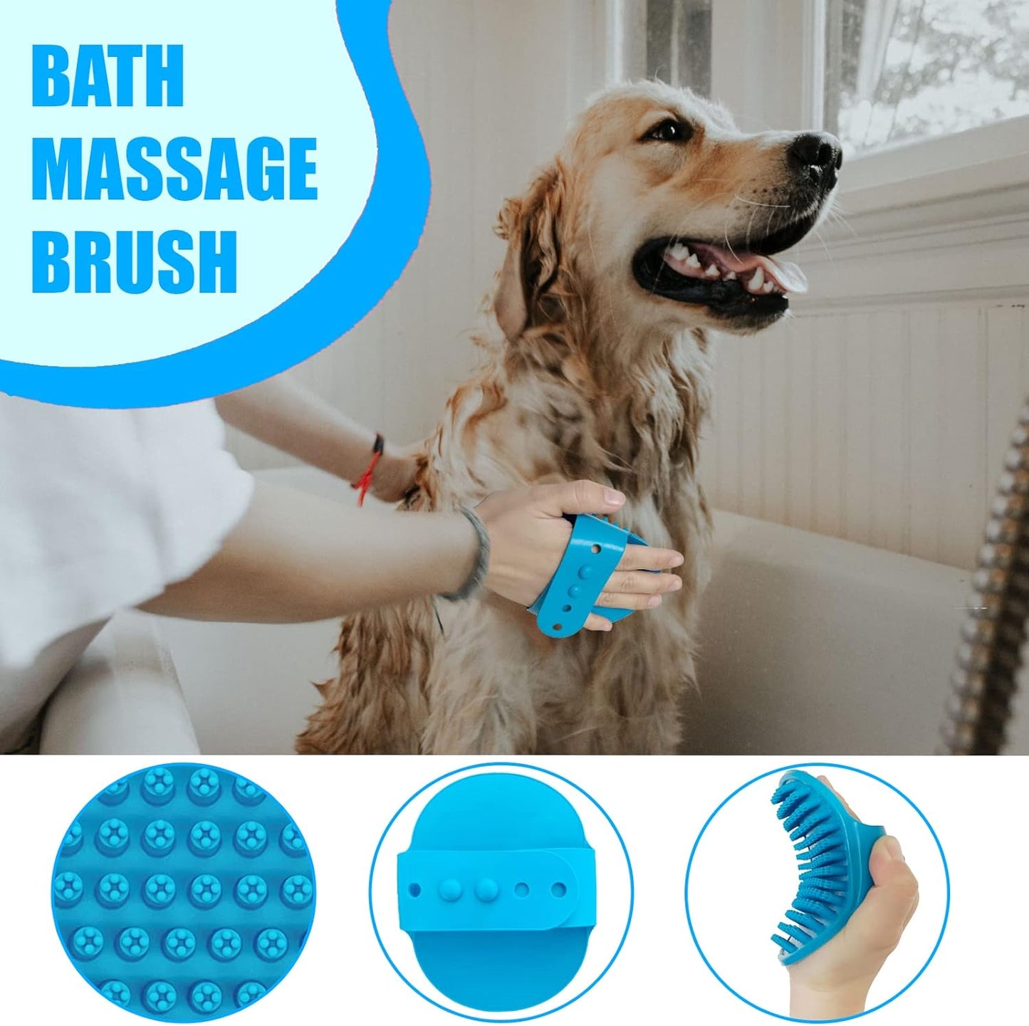 Skiennix Dog Brush Grooming Kit - 5-Piece Set for Shedding, Flea Comb & Slicker Brush | Blue