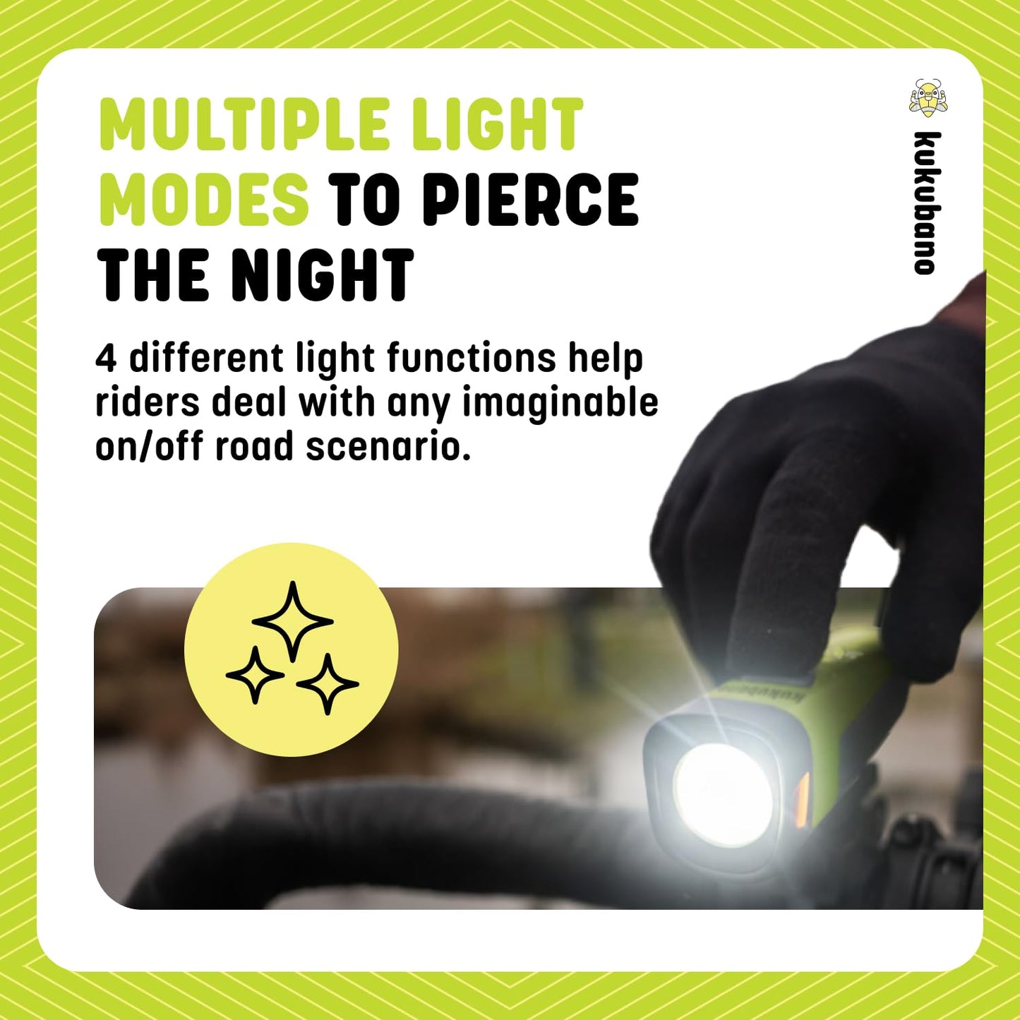 Kukubano LED Bike Light Set, USB Rechargeable Headlight and Taillight, Waterproof for E-Bikes, Scooters, and Mountain Bikes, 600 Lumens