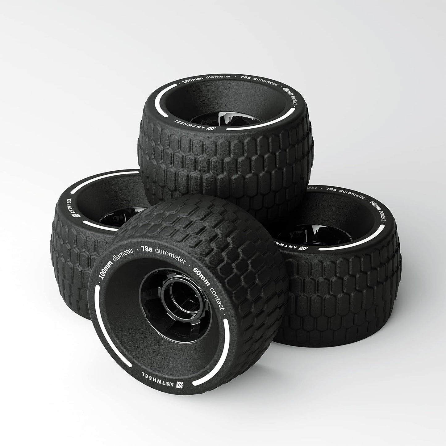 ANTWHEEL All-Terrain Longboard Wheels 100mm Electric Skateboard Wheels 78A high Rebound Urethane Wheels (All-Terrain Wheels)
