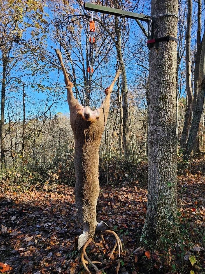 Tie Boss - Self Locking, Block and Tackle Pulley Hoist System with 35 ft of Polypropylene Solid Braided Rope. (Rated for 300lbs)