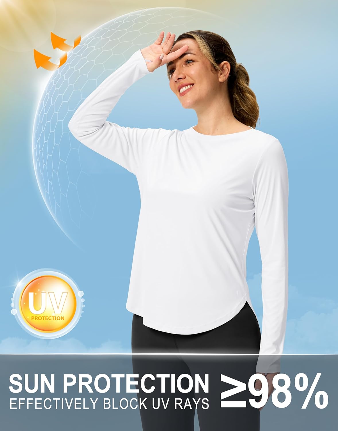 Soothfeel Women's Sun Shirts - UPF 50+ UV Protection, Lightweight Quick-Dry Long Sleeve Tops for Hiking