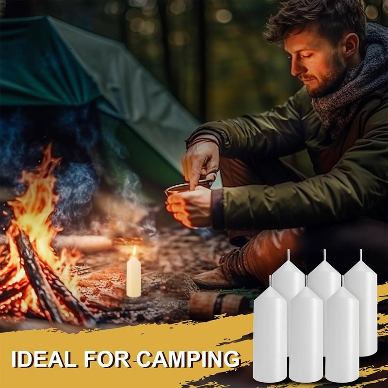 Threlaco 36 Pack 9 H+ Emergency Candles Bulk Long Burning Survival (15h+ Inside Candle Lantern), 3.5 Inch White Pillar Candles Bulk for Power Outage, Camping Emergency Survival Preparedness
