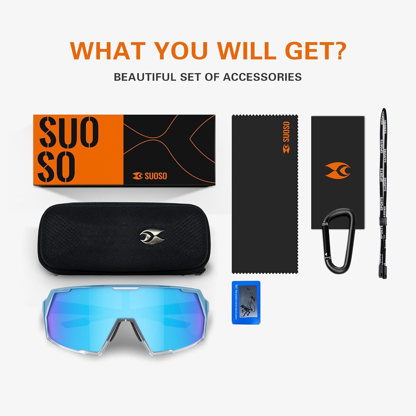 Suoso Cycling Sports Sunglasses - UV400 Protection for Men | Perfect for Biking, Running, and Baseball