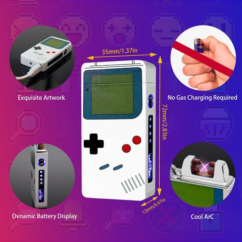 Game Console Arc Lighter - Windproof & USB Rechargeable Game Design Arc Lighter. Gift for Man.(Classic Style)